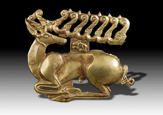 Placă aurita cerb Scitic sec 6-5 î.H